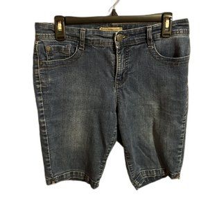 Nine West Vintage America Blue Denim Shorts Embellished SZ‎ 8